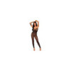 Bodystocking en résille noire, sans couture, avec large décolleté à armature  